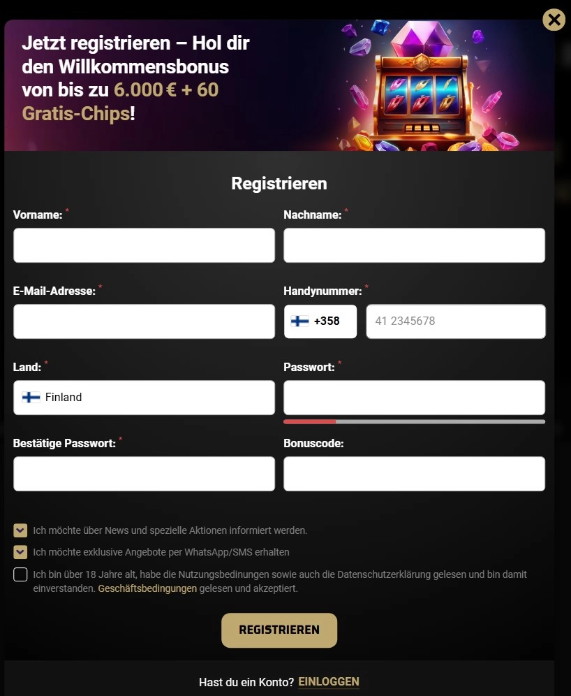 Registrierung und Login